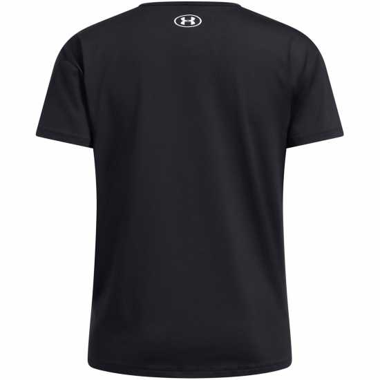 Under Armour Women's Rush Short Sleeve Performance Gym Top Black White 