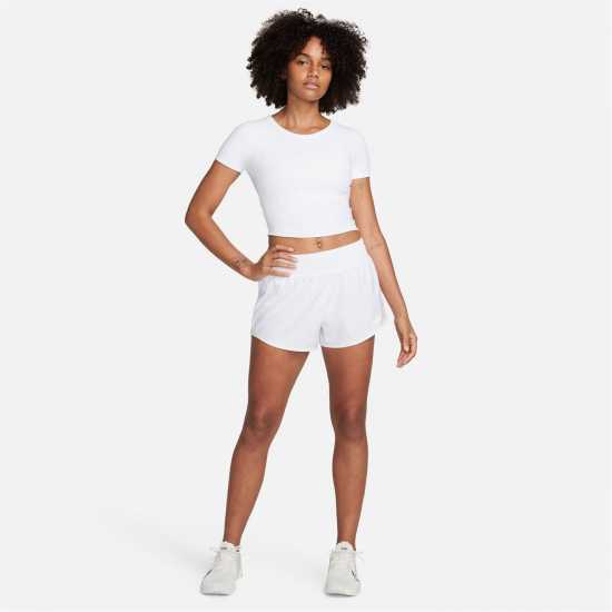 Дамски дрехи за фитнес Nike One Fitted Women's Dri-FIT Short-Sleeve Top Бяло Nike One Fitted Women's Dri-FIT Short-Sleeve Top Бяло Дамски дрехи за фитнес