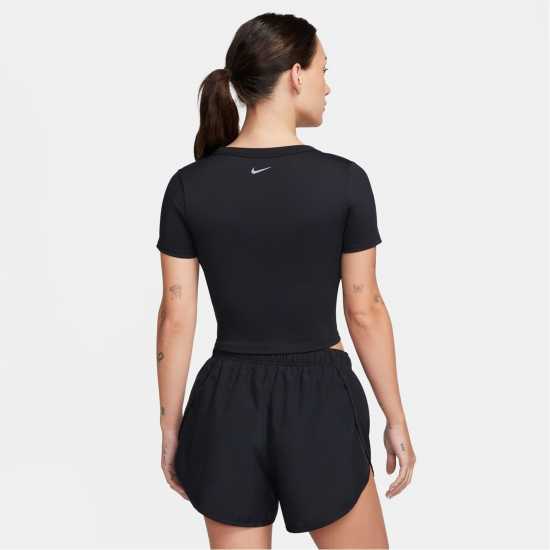 Дамски дрехи за фитнес Nike One Fitted Women's Dri-FIT Short-Sleeve Top Черно Nike One Fitted Women's Dri-FIT Short-Sleeve Top Черно Дамски дрехи за фитнес