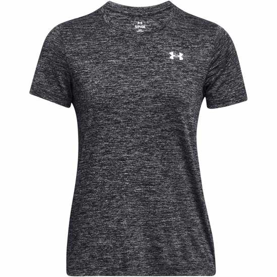 Under Armour Tech Twist Short Sleeve Womens Черна Въртене Дамски дрехи за фитнес