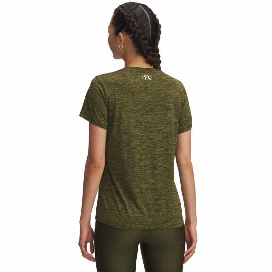 Under Armour Tech Twist Short Sleeve Womens Exped Green Дамски дрехи за фитнес
