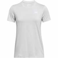 Under Armour Tech Twist Short Sleeve Womens Хало Сиво Дамски дрехи за фитнес