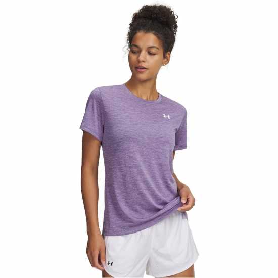 Under Armour Tech Twist Short Sleeve Womens Purple Crest Under Armour Tech Twist Short Sleeve Womens Purple Crest