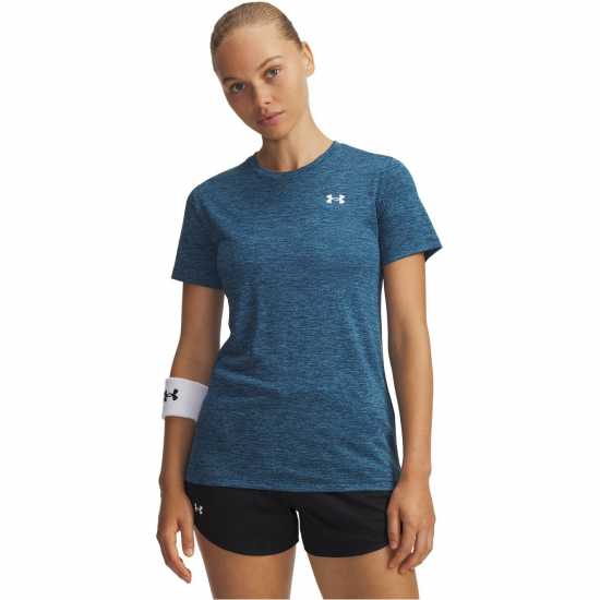 Under Armour Tech Twist Short Sleeve Womens Wham Blue Under Armour Tech Twist Short Sleeve Womens Wham Blue