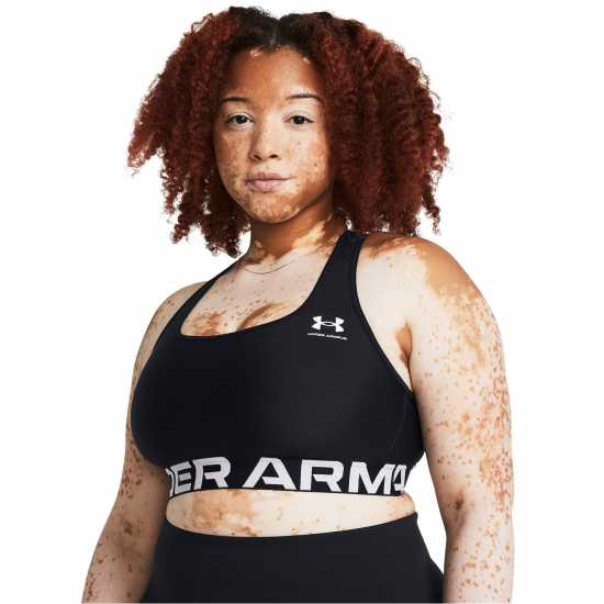 Under Armour Heatgear Authentics Medium Support Sports Bra Womens Black Спортни сутиени