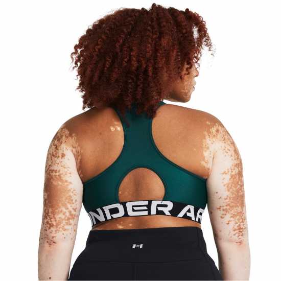 Under Armour Heatgear Authentics Medium Support Sports Bra Womens Teal Спортни сутиени