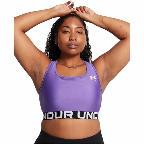 Under Armour Heatgear® Armour Mid Branded Sports Bra Women' Лилаво 