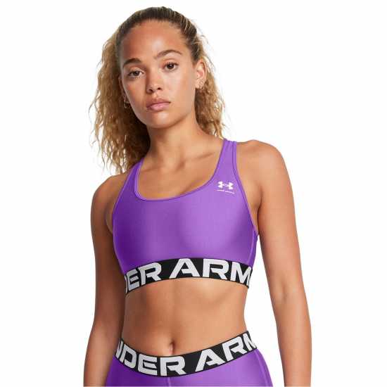 Under Armour Heatgear® Armour Mid Branded Sports Bra Women' Лилаво 