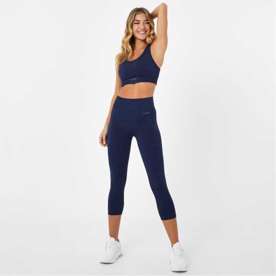 Usa Pro High Rise Seamless Tights Womens Морска синьо Дамски клинове за фитнес