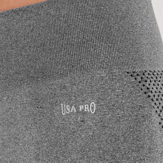 Дамски клинове за фитнес Usa Pro High Rise Seamless Tights Womens Угъл Usa Pro High Rise Seamless Tights Womens Угъл Дамски клинове за фитнес