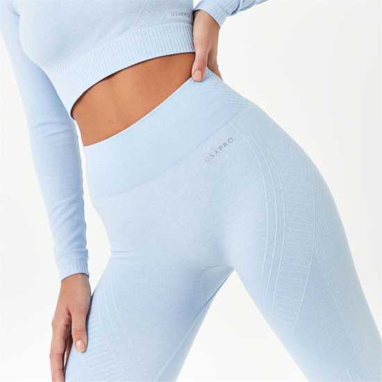 Дамски клинове за фитнес Usa Pro High Rise Seamless Tights Womens Брунера Синьо Usa Pro High Rise Seamless Tights Womens Брунера Синьо Дамски клинове за фитнес