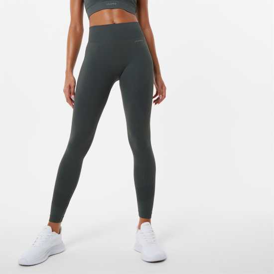 Usa Pro High Rise Seamless Tights Womens Хаки Дамски клинове за фитнес