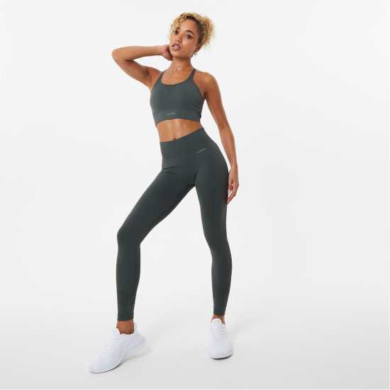 Usa Pro High Rise Seamless Tights Womens Хаки Дамски клинове за фитнес