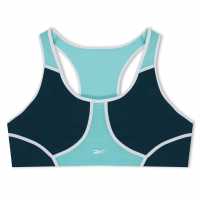 Reebok Lux Racer Colorblocked Padded Bra Womens Medium Impact Sports Зелен Спортни сутиени