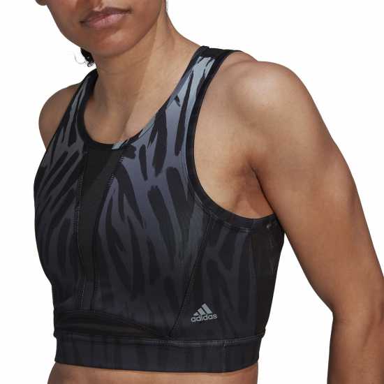 Adidas Training Light-Support Long-Line Tiger-Print Bra Womens  Спортни сутиени