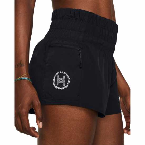 Under Armour Run Anywhere Shorts Черно/Черно/Бяло Дамски клинове за фитнес