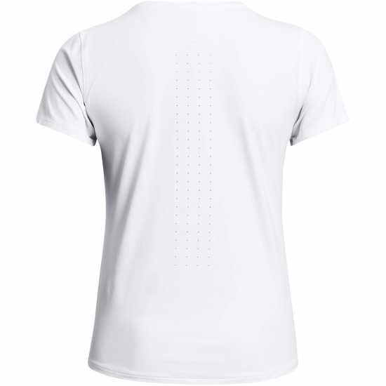 Under Armour Launch Elite Shortsleeve Бяло/Отразително Дамски дрехи за фитнес