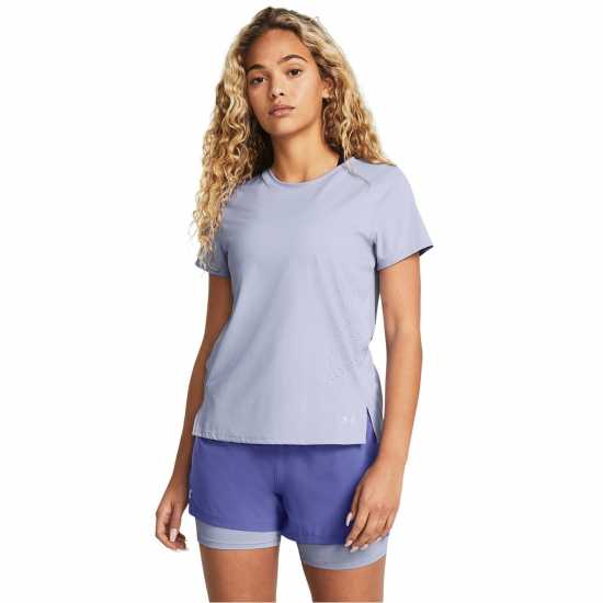 Under Armour Launch Elite Shortsleeve Purple Дамски дрехи за фитнес