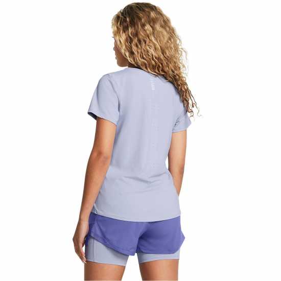 Under Armour Launch Elite Shortsleeve Purple Дамски дрехи за фитнес