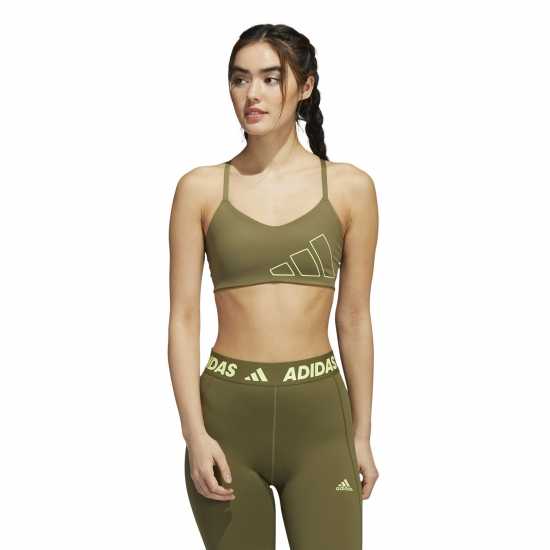 Adidas Дамски Спортен Сутиен С Лого Aeroreact Training Light-Support Logo Bra Womens  Спортни сутиени