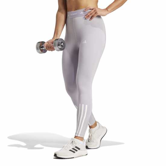 Дамски клинове за фитнес Adidas Techfit 3-Stripes 7/8 Leggings Сиво/Бяло Adidas Techfit 3-Stripes 7/8 Leggings Сиво/Бяло Дамски клинове за фитнес