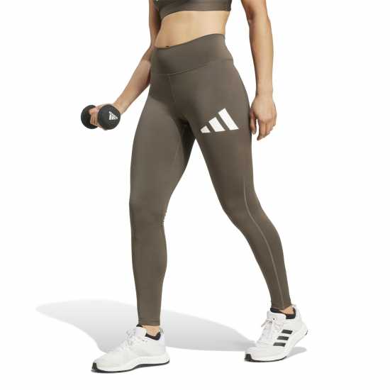 Дамски клинове за фитнес Adidas Training Essentials Big Logo Leggings Womens Shadow Olive Adidas Training Essentials Big Logo Leggings Womens Shadow Olive Дамски клинове за фитнес