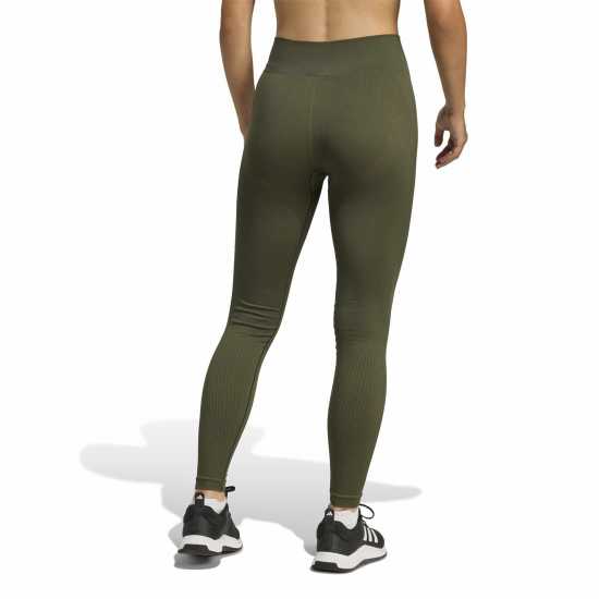Adidas Workout Essentials Full-Length Knit Leggings Womens Khaki 