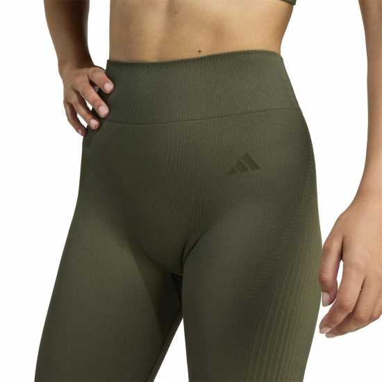 Adidas Workout Essentials Full-Length Knit Leggings Womens Khaki 