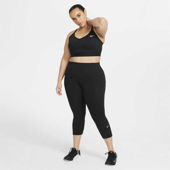 Nike One Cropped Tights Womens Black/White Дамски клинове за фитнес