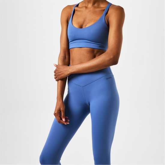 Usa Pro Pro Crossover Waistband Legging Womens Бижу Син Дамски клинове за фитнес