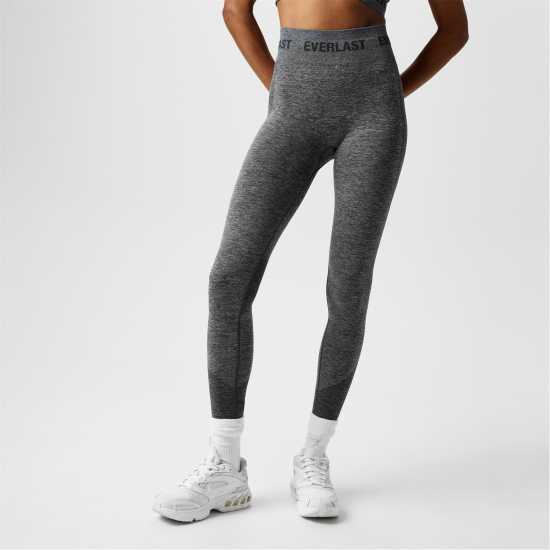 Everlast Seamless Logo Leggings Womens Тъмно сиво марл Дамски клинове за фитнес