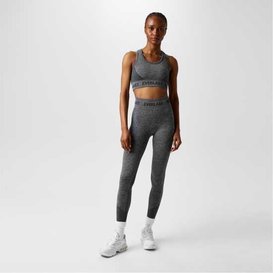 Everlast Seamless Logo Leggings Womens Тъмно сиво марл Дамски клинове за фитнес