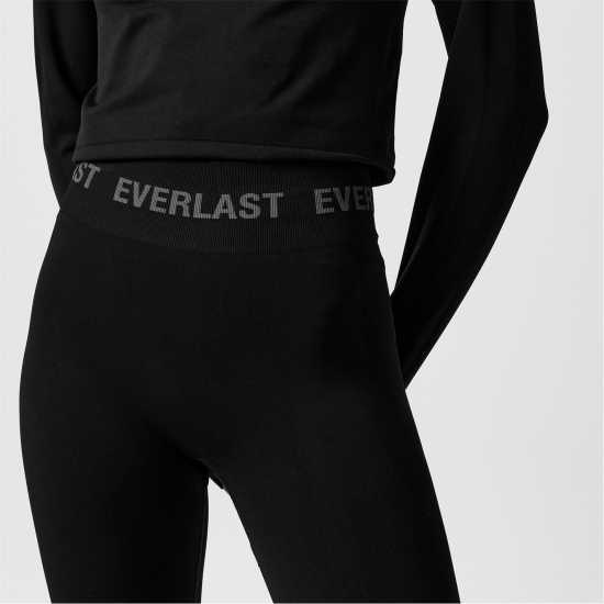 Дамски клинове за фитнес Everlast Seamless Logo Leggings Womens Черно Everlast Seamless Logo Leggings Womens Черно Дамски клинове за фитнес