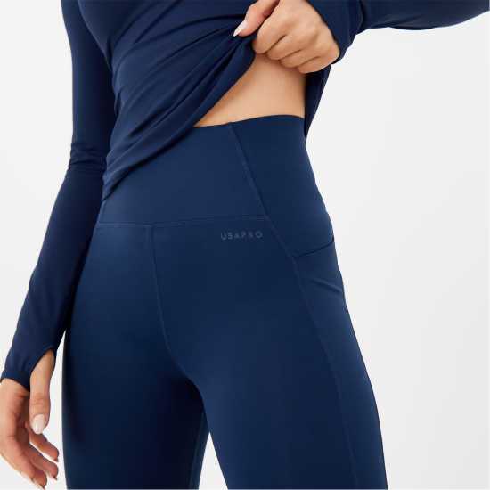 Usa Pro Core High Rise Leggings Womens Морска синьо Дамски клинове за фитнес