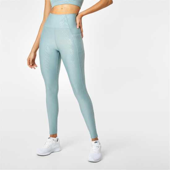 Usa Pro High Rise Leggings Sage Geo Gloss Дамски клинове за фитнес