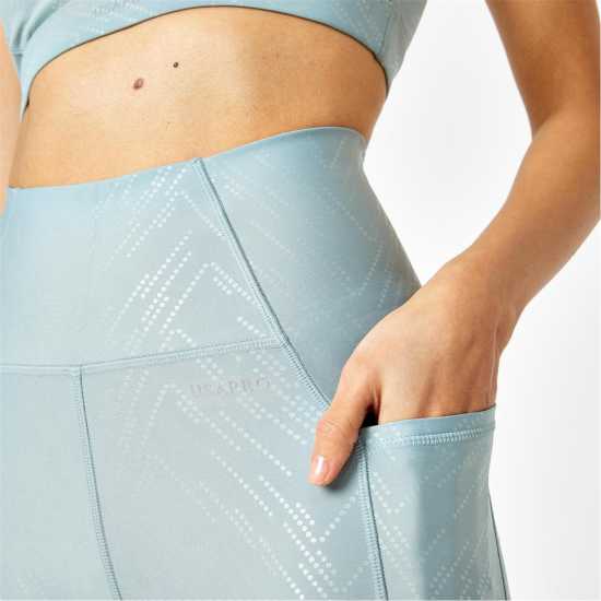 Дамски клинове за фитнес Usa Pro High Rise Leggings Sage Geo Gloss Usa Pro High Rise Leggings Sage Geo Gloss Дамски клинове за фитнес