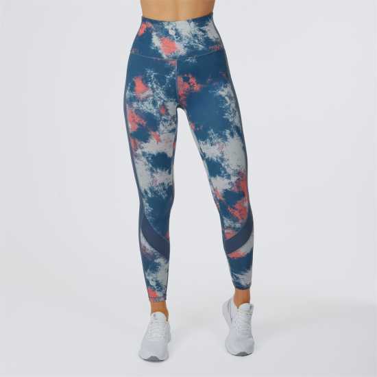Usa Pro High Tight Coral Tie Dye Дамски клинове за фитнес