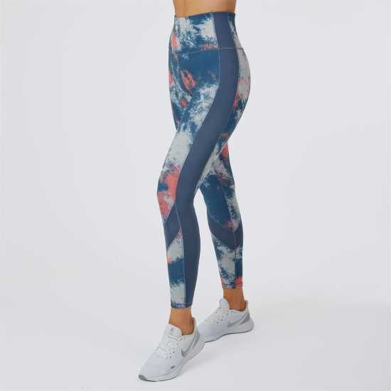 Usa Pro High Tight Coral Tie Dye Дамски клинове за фитнес