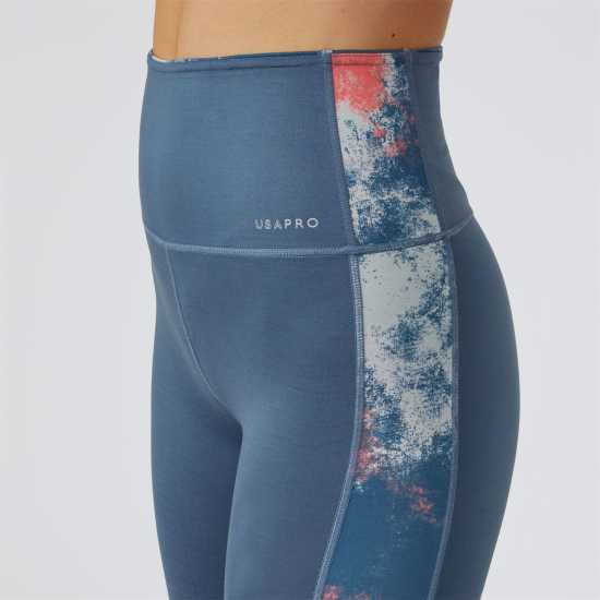 Usa Pro High Tight Coral Tie Dye Дамски клинове за фитнес