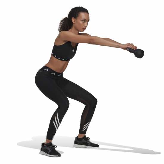 Adidas Techfit 3S 7/8 Tights Womens Black/White Дамски клинове за фитнес