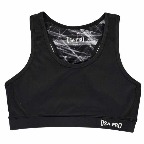 Usa Pro Fitness Crop Top Junior Girls Черно Спортни сутиени