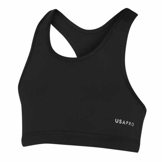 Usa Pro Fitness Crop Top Junior Girls Черно Спортни сутиени