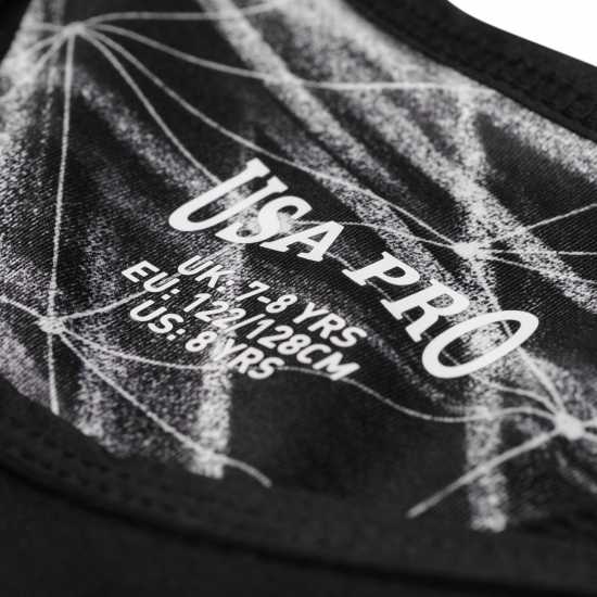 Usa Pro Fitness Crop Top Junior Girls Черно Спортни сутиени