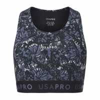 Usa Pro Fitness Crop Top Junior Girls Black Butterfly 