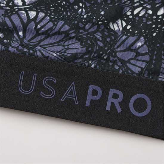 Usa Pro Fitness Crop Top Junior Girls Black Butterfly 