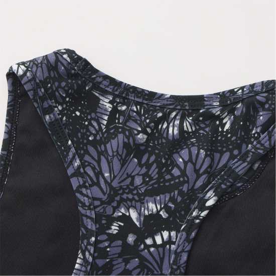 Usa Pro Fitness Crop Top Junior Girls Black Butterfly 