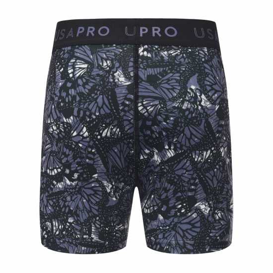 Usa Pro Къси Панталони Момичета 3 Inch Training Shorts Junior Girls Black Butterfly 