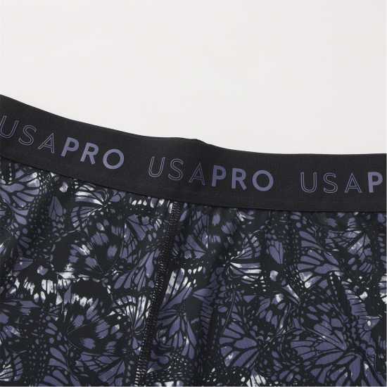 Usa Pro Къси Панталони Момичета 3 Inch Training Shorts Junior Girls Black Butterfly 