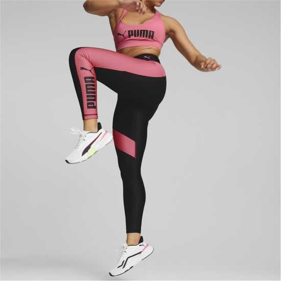Puma 7/8 Fit Tights Womens Black/Pink Дамски клинове за фитнес