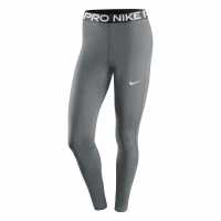 Nike Pro Women's Mid-Rise Mesh-Panelled Leggings Grey / White Дамски клинове за фитнес